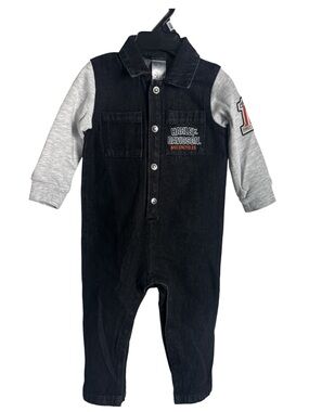 NWT Harley-Davidson Logo Denim 12-18 mos Work Shop Coveralls Black Denim